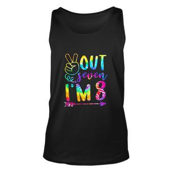 Peace Out Seven Im 8 Tie Dye 8Th Birthday Boy Girl Unisex Tank Top - Monsterry