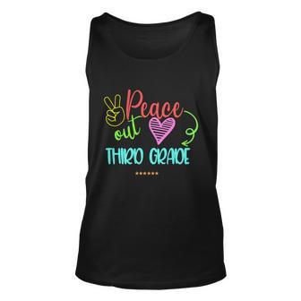 Peace Out Third Grade Graphic Plus Size Shirt For Teacher Female Male Students Unisex Tank Top - Monsterry AU