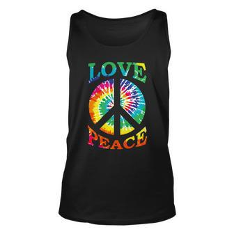 Peace Sign Love Retro 60S 70S Tie Dye Hippie Costume Unisex Tank Top - Thegiftio UK