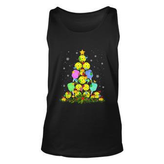 Pickleball Christmas Tree Santa Pickleball Xmas Lights Gift Unisex Tank Top - Monsterry DE