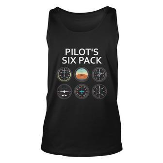 Pilots Six Pack Funny Aviation Unisex Tank Top - Monsterry AU