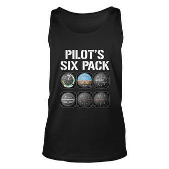 Pilots Six Pack Gift Funny Pilot Aviation Flying Gift Unisex Tank Top - Monsterry AU