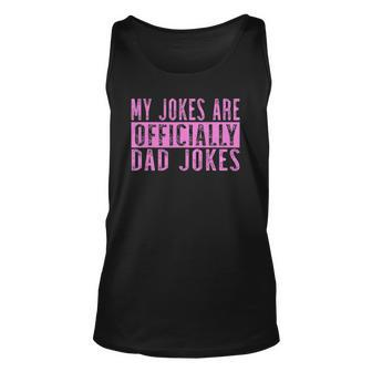 Mens Pink Girl Dad Pregnancy Announcement My Jokes Are Officially Tank Top | Mazezy