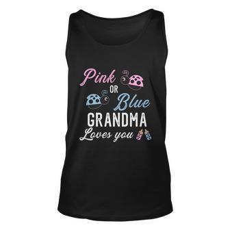 Pink Or Blue Grandma Loves You Ladybug Gender Reveal Party Gift Unisex Tank Top - Monsterry