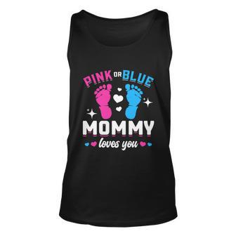 Pink Or Blue Mommy Loves You Gender Reveal Baby Gift Unisex Tank Top - Monsterry CA