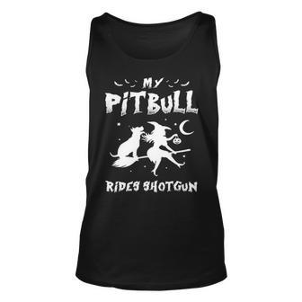Pitbull Dog My Pitbull Rides Shotgun Unisex Tank Top - Thegiftio UK