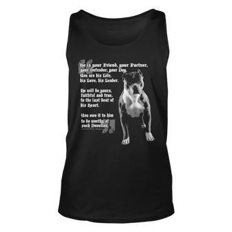 Pitbull He Is Your Friend Your Partner Graphic Design Printed Casual Daily Basic Unisex Tank Top - Thegiftio UK