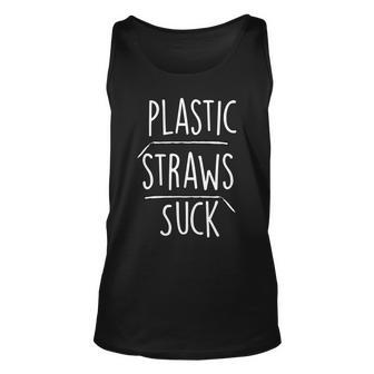 Plastic Straws Suck Unisex Tank Top - Monsterry