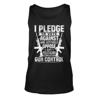 Pledge To Vote - Against Gun Control Unisex Tank Top - Seseable