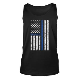 Police American Flag Respect The Blue Unisex Tank Top - Monsterry CA