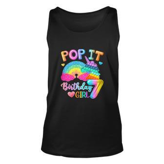 Pop It Birthday Girl 7 For 7 Year Old Girls Funny Unicorn Party Unisex Tank Top - Monsterry UK