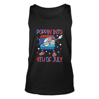 Poppin Into 4Th Of July Dabbing American Flag Unisex Tank Top - Monsterry CA