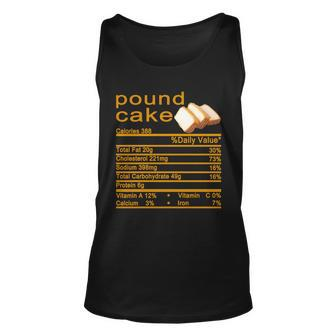 Pound Cake Nutrition Facts Label Unisex Tank Top - Monsterry