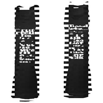 Pretend Im A Great White Shark Funny Lazy Halloween Costume Men Women Tank Top Graphic Print Unisex - Thegiftio