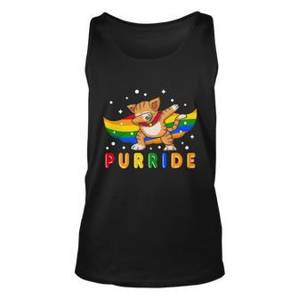 Pride Month Dabbing Purride Cat Gay Pride Lgbt Unisex Tank Top - Monsterry AU