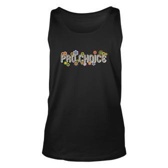 Pro Choice Pro Roe Retro Flowers Womens Rights Unisex Tank Top - Monsterry
