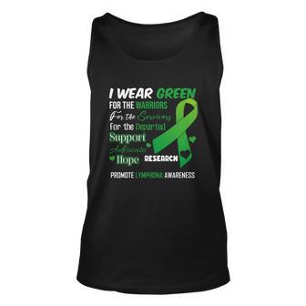 Promote Lymphoma Awareness Wear Green Tshirt Unisex Tank Top - Monsterry DE