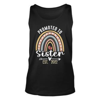 Promoted To Sister 2022 Pregnancy Announcement New Sister Unisex Tank Top - Thegiftio UK