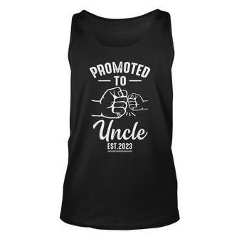 Promoted To Uncle 2023 - Present For First Time New Uncle Men Women Tank Top Graphic Print Unisex - Thegiftio UK
