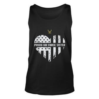 Proud Air Force Sister Pride Military Family Heart Unisex Tank Top - Monsterry DE
