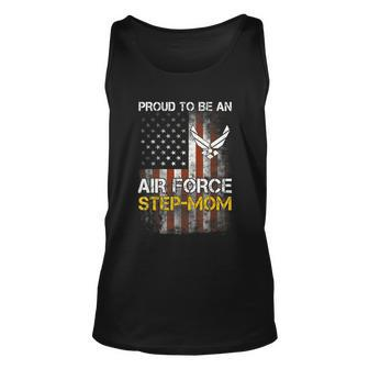 Proud Air Force Stepmom Funny American Flag Unisex Tank Top - Monsterry