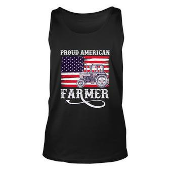 Proud American Farme Gift Farmer With Usa Flag Gift Unisex Tank Top