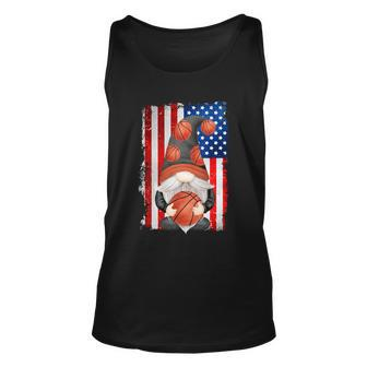 Proud Basketball Grandpa Gnome With Patriotic American Flag Cute Gift Unisex Tank Top - Thegiftio UK
