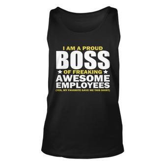 Proud Boss Of Freaking Awesome Employees V2 Unisex Tank Top - Monsterry