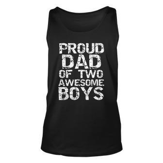 Proud Dad Of Two Awesome Boys Fun Father Gift Son Men Women Tank Top Graphic Print Unisex - Thegiftio UK