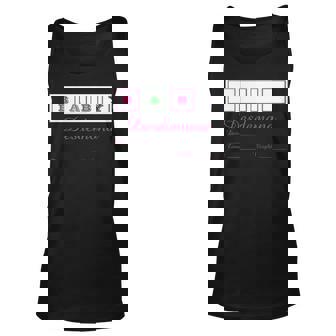 Proud Father Of Baby Girl Statistics Name Unisex Tank Top - Thegiftio