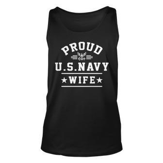 Proud Navy Wife - Wife Of A Navy Veteran Unisex Tank Top - Monsterry DE