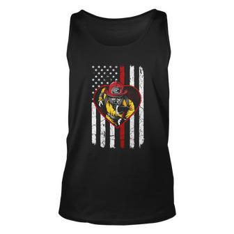 Proud To Be A Firefighter Usa American Flag Thin Red Line Unisex Tank Top - Monsterry UK