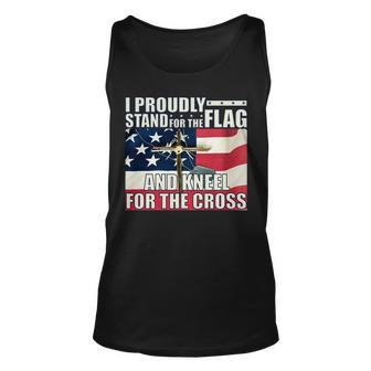 Proudly Stand For The Flag And Kneel For The Cross V2 Unisex Tank Top - Thegiftio UK