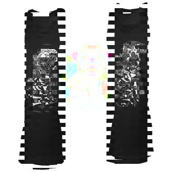Pug Sugar Skull Mexico Dog Calavera Dia De Los Muertos Unisex Tank Top - Thegiftio