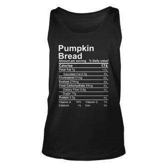 Pumpkin Bread Nutrition Facts Label Unisex Tank Top - Monsterry CA
