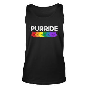 Purride Cat Lover Pride Month Gay Rights Rainbow Cat Cute Gift Unisex Tank Top - Monsterry AU