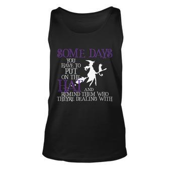 Put On The Hat Funny Witch Halloween Unisex Tank Top - Monsterry