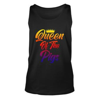 Queen Of The Pigs Pig Owner Pig Farmer Pig Mom Cool Gift Graphic Design Printed Casual Daily Basic Unisex Tank Top - Thegiftio UK