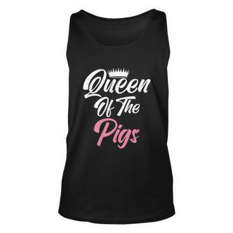 Queen Of The Pigs Pig Owner Pig Farmer Pig Mom Gift Graphic Design Printed Casual Daily Basic Unisex Tank Top - Thegiftio UK