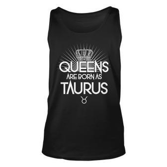 Queens Are Born As Taurus Graphic Design Printed Casual Daily Basic Unisex Tank Top - Thegiftio UK