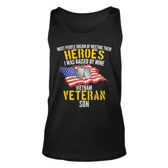 Raised By My Hero Proud Vietnam Veterans Son Tshirt Unisex Tank Top - Monsterry DE