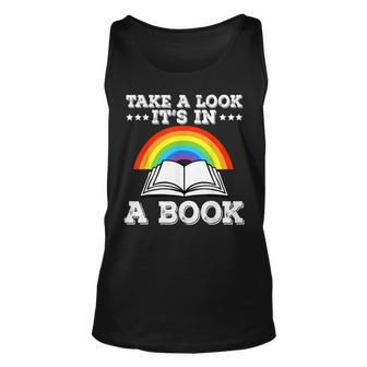 Reading Lovers Take A Look Its In A Book Lovers Bookworms Unisex Tank Top - Thegiftio UK