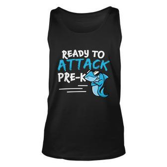 Ready To Attack Prek Shark Back To School Unisex Tank Top - Monsterry