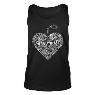 Red For Ed Apple Heart Unisex Tank Top - Monsterry