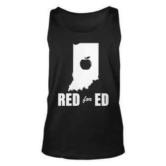 Red For Ed Indiana Teachers Apple Unisex Tank Top - Monsterry AU