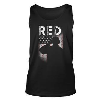 Red Friday Remember Everyone Deployed Flag Tshirt Unisex Tank Top - Monsterry CA