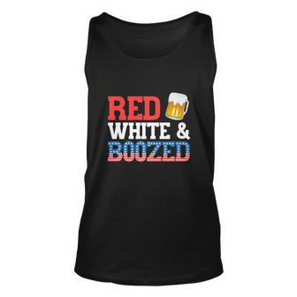 Red White And Boozed Funny 4Th O July Drinking Crew Party Premium Unisex Tank Top - Monsterry