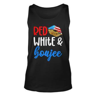 Red White And Boujee Funny 4Th Of July American Flag Lips Unisex Tank Top - Seseable