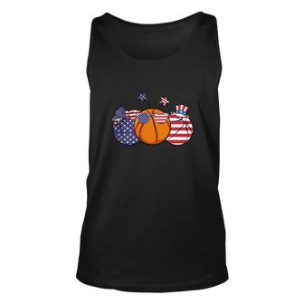 Red White Blue Basketball Lover For 4Th Of July Unisex Tank Top - Monsterry UK