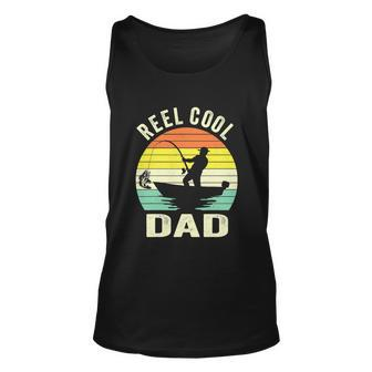 Reel Cool Dad Fathers Day Fisherman Funny Fishing Vintage Unisex Tank Top - Monsterry UK
